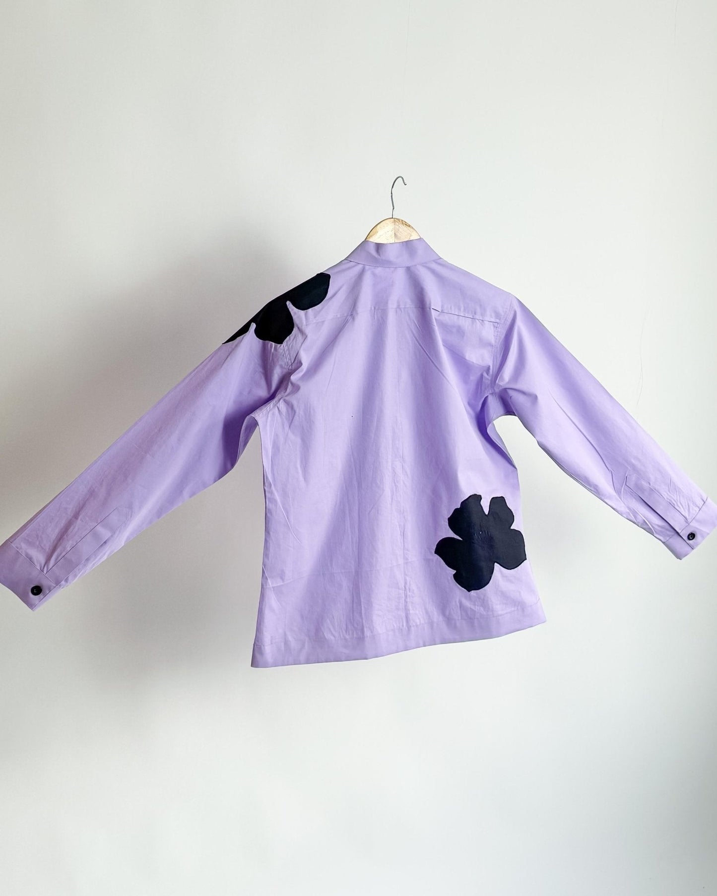 Appliqué Poplin Shacket - Lavender - erised pret
