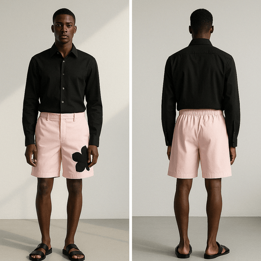 Appliqué Poplin Shorts - Baby Pink - erised pret