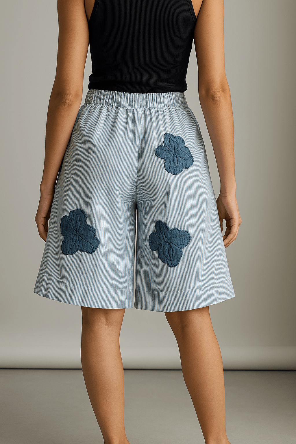 Blue Striped Bermuda Shorts - erised pret