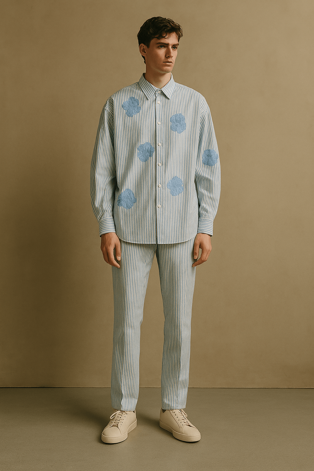 Blue Striped Cotton Trousers - erised pret