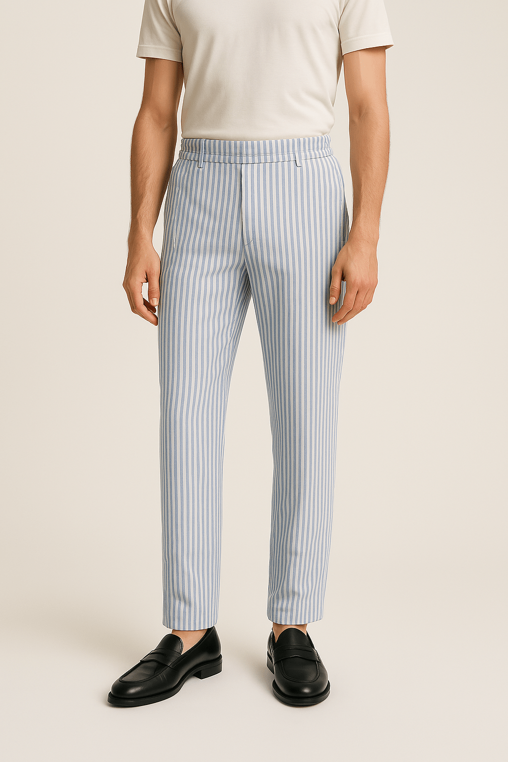 Blue Striped Cotton Trousers - erised pret