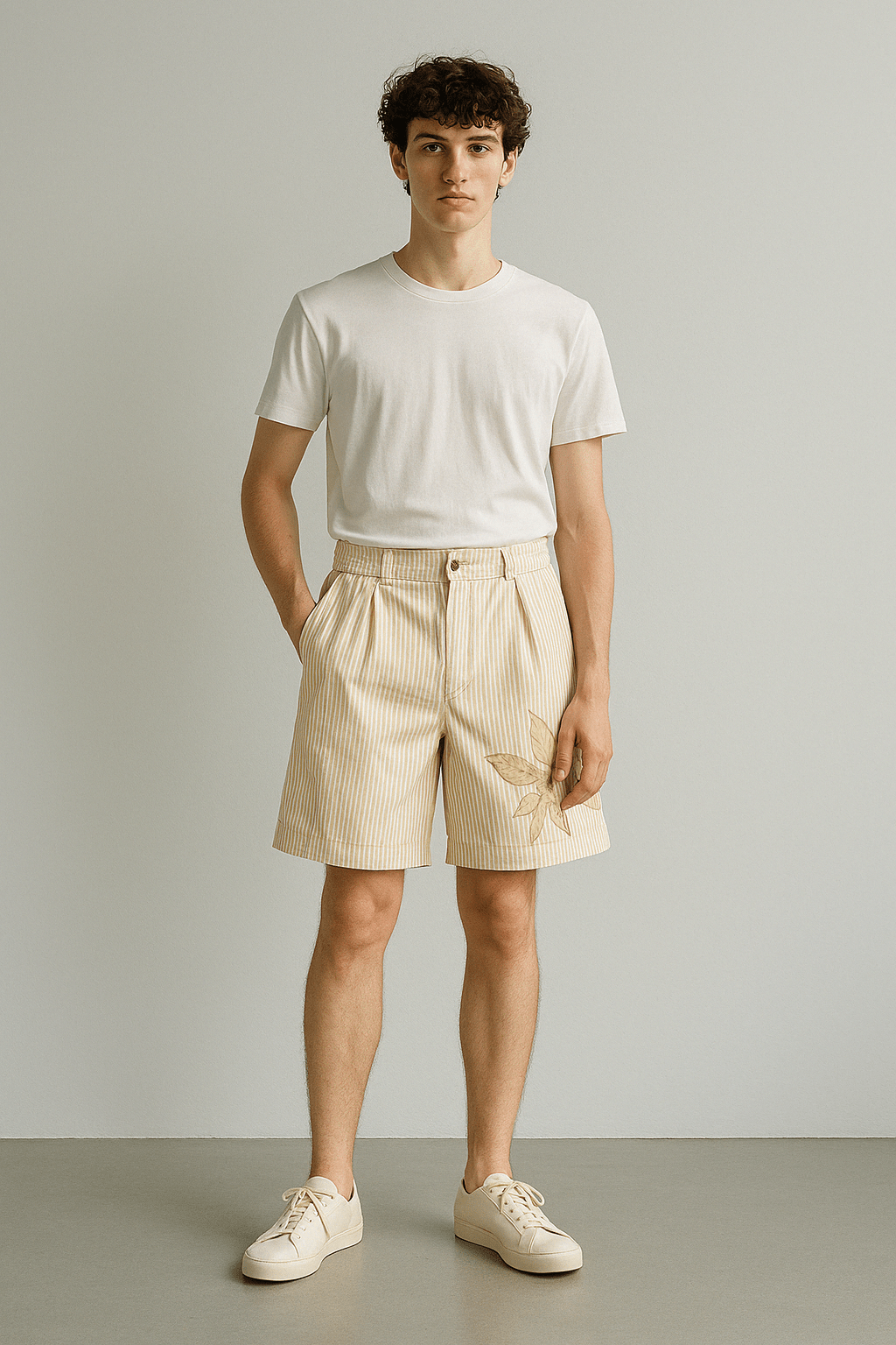 Cotton Bermuda Shorts - Beige - erised pret