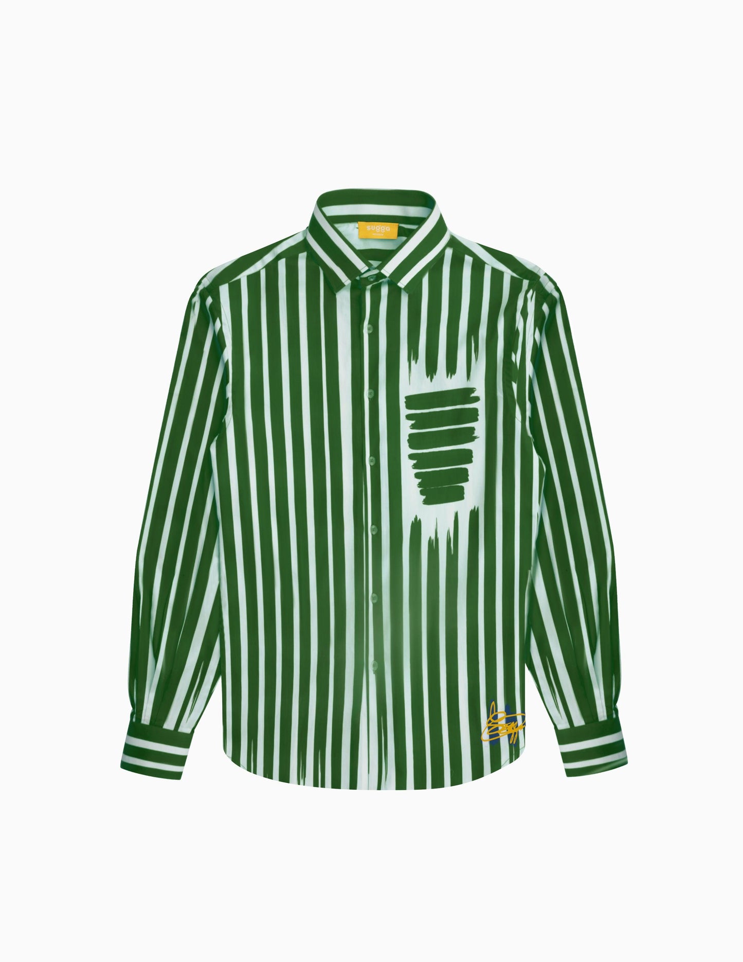 Fake Stripe Shirt In Green