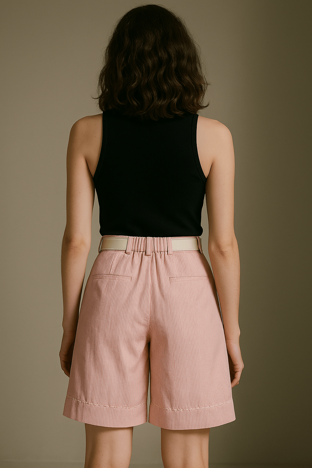 Handstitched Pinstripe Bermuda Shorts - erised pret