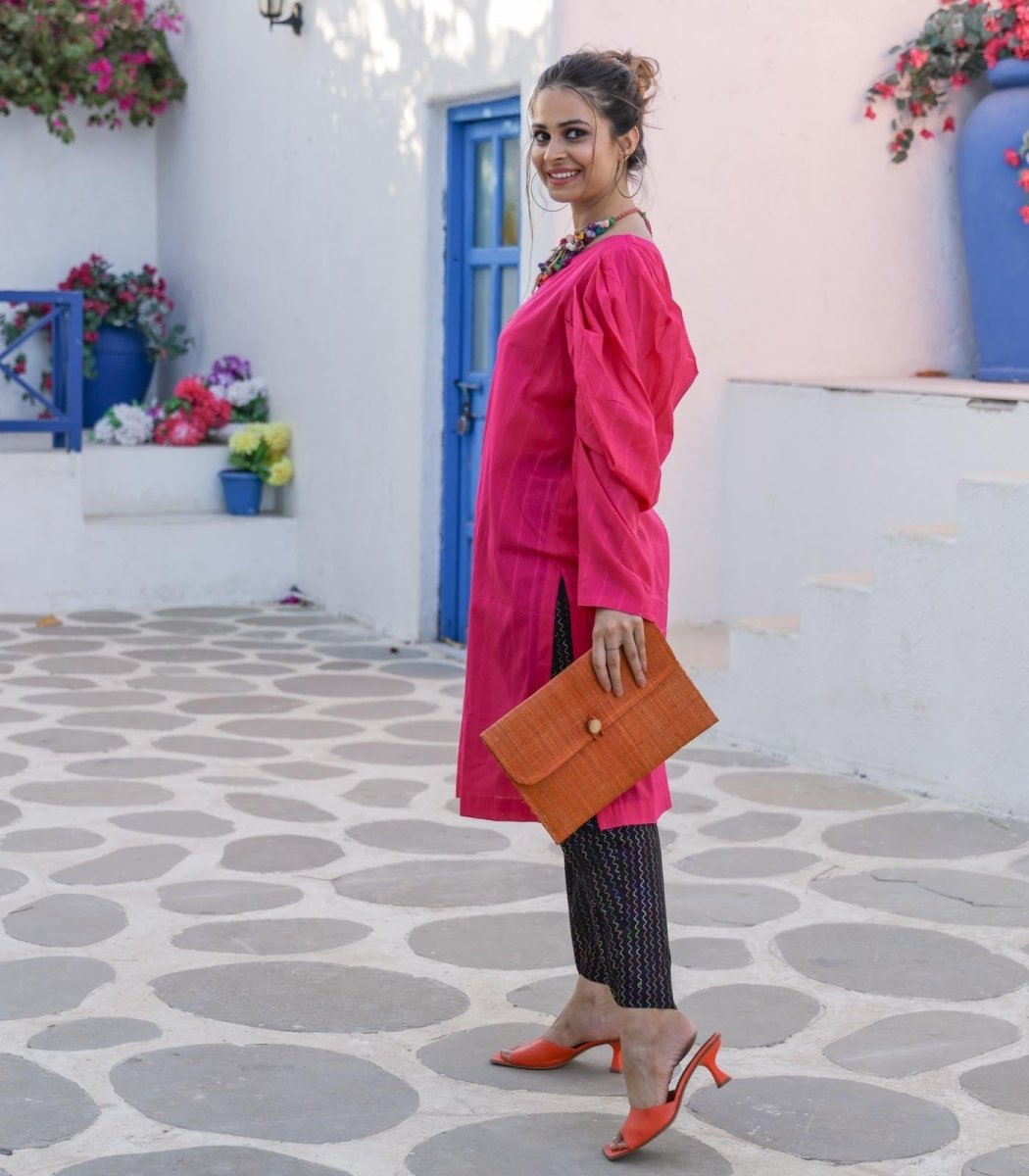 Hot Pink Lawn Pakistani Kurta - Outro Studio