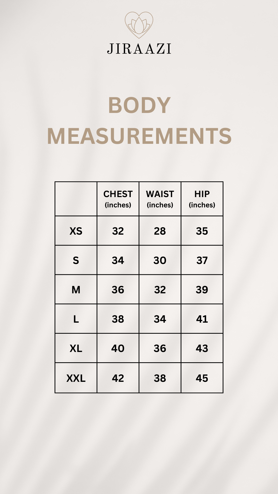 Size chart