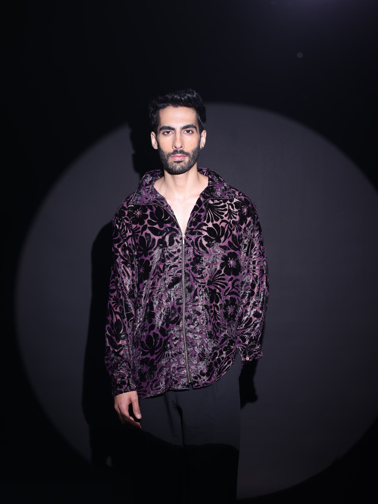 DEEP PLUM ZIP SHIRT