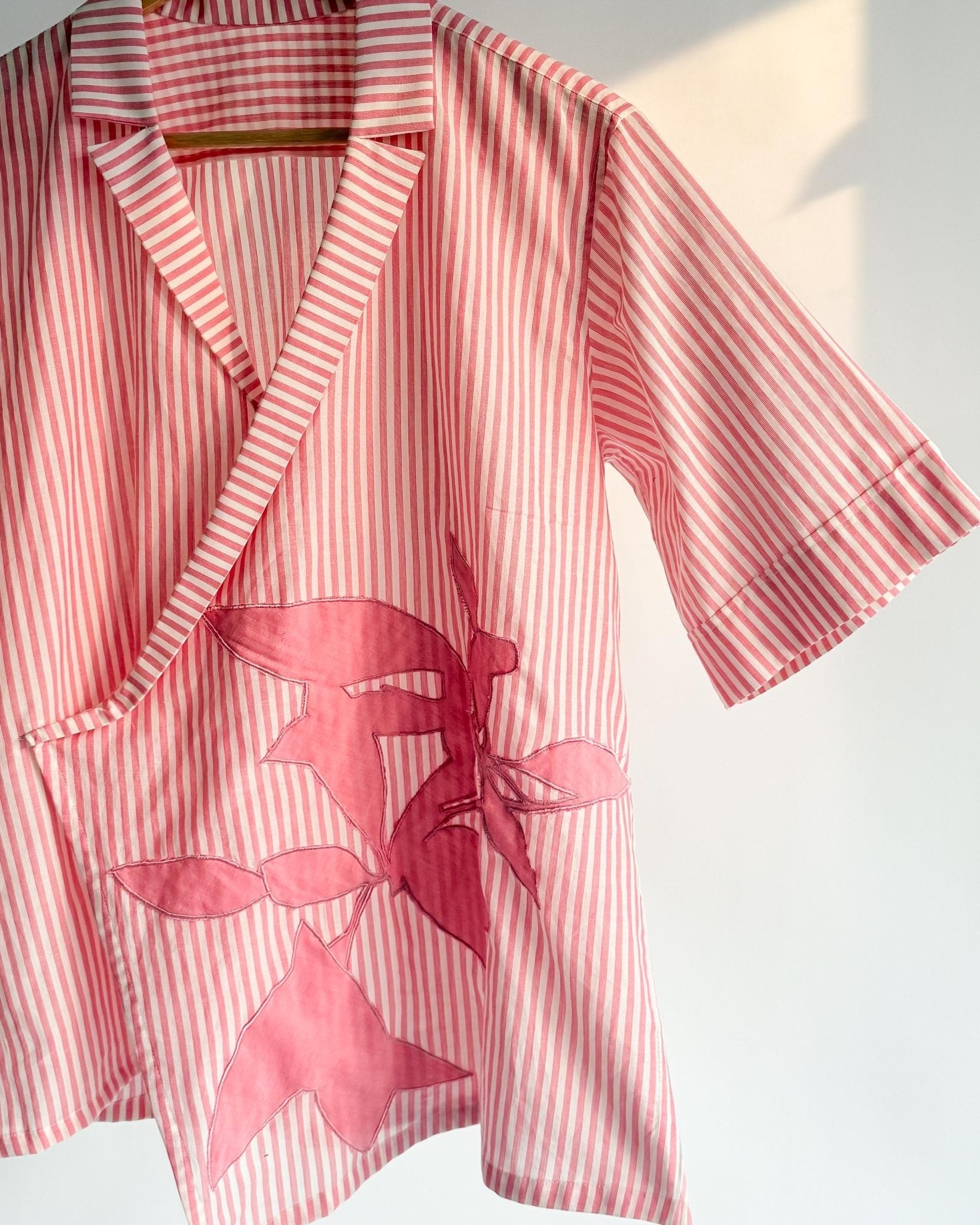 Pink Striped Assymetrical Shirt - erised pret