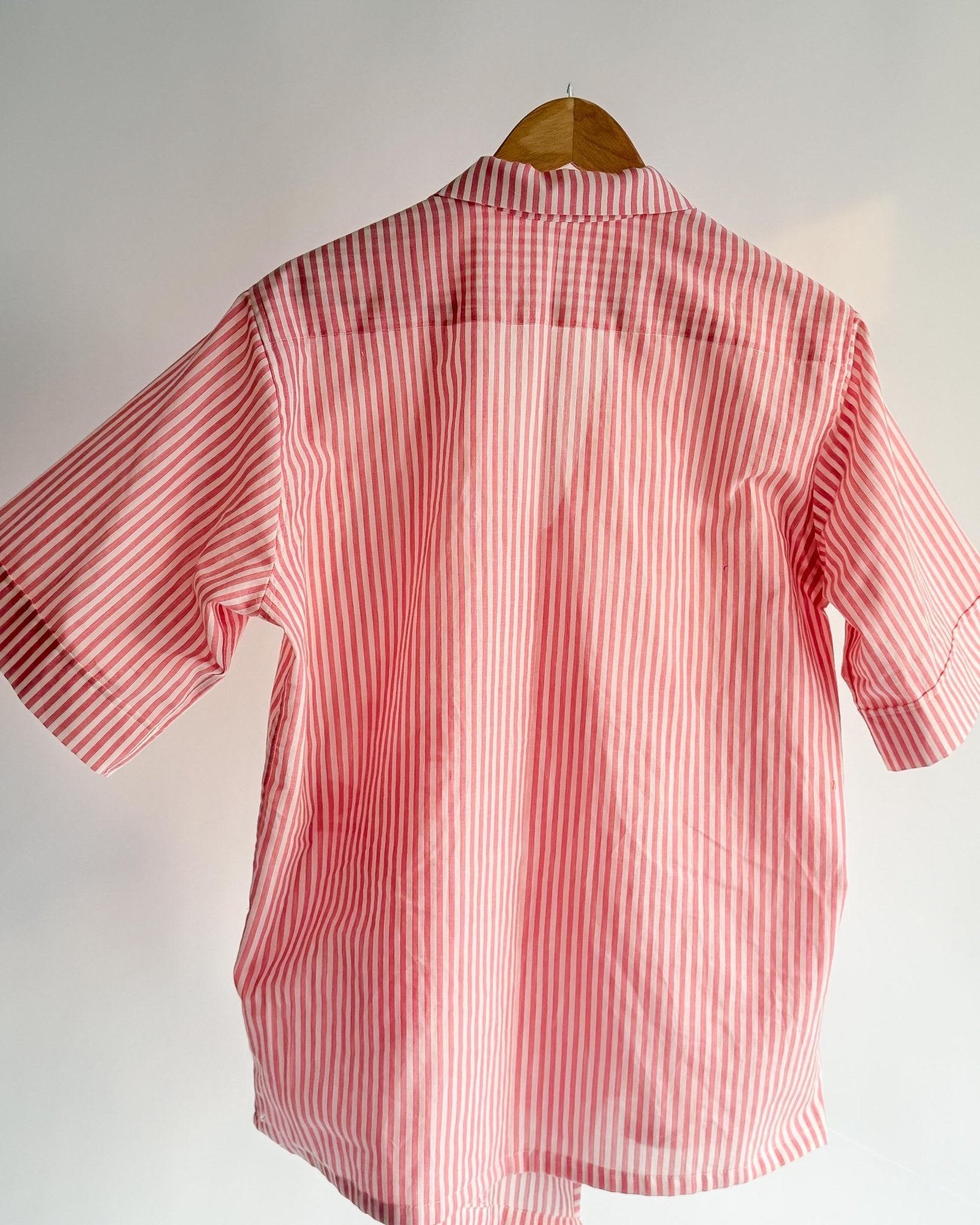 Pink Striped Assymetrical Shirt - erised pret