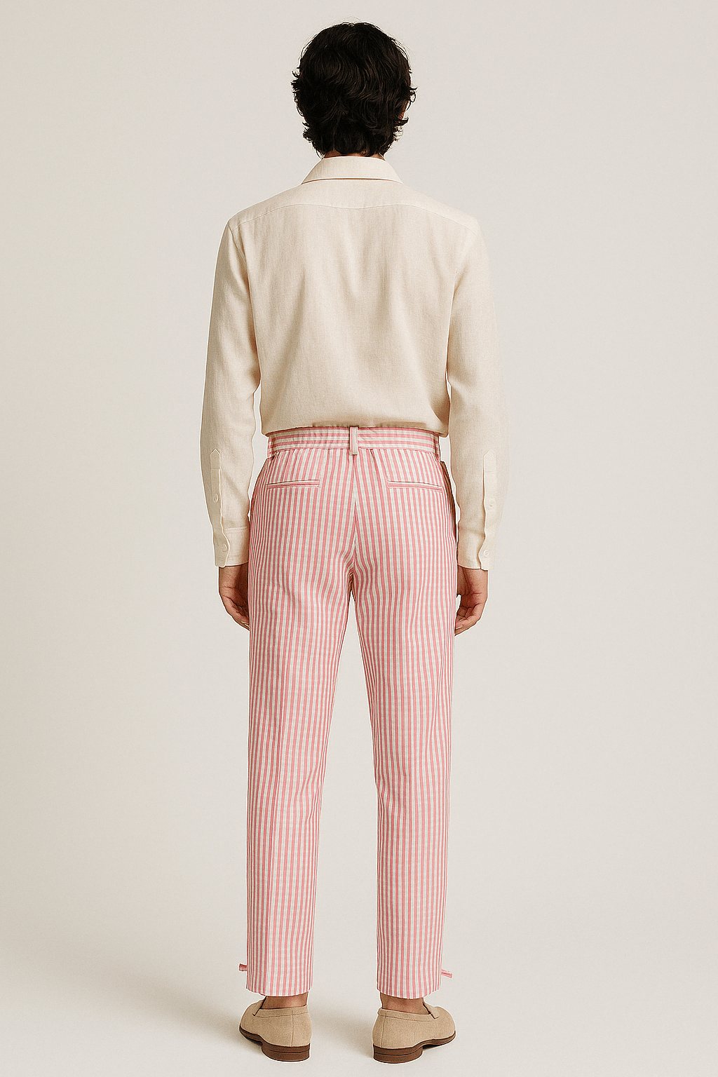 Pink Striped Cotton Trousers - erised pret
