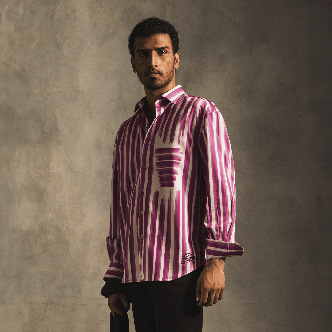 Fake Stripe Shirt In Pink