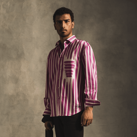 Fake Stripe Shirt In Pink