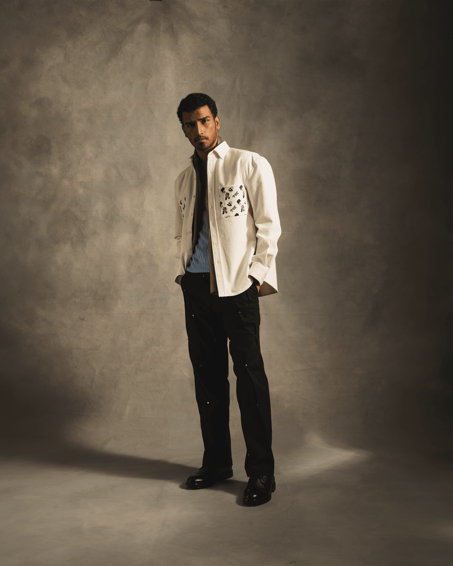 White Monogram Over Shirt
