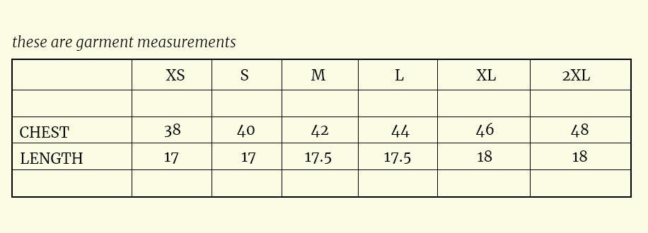 Size chart