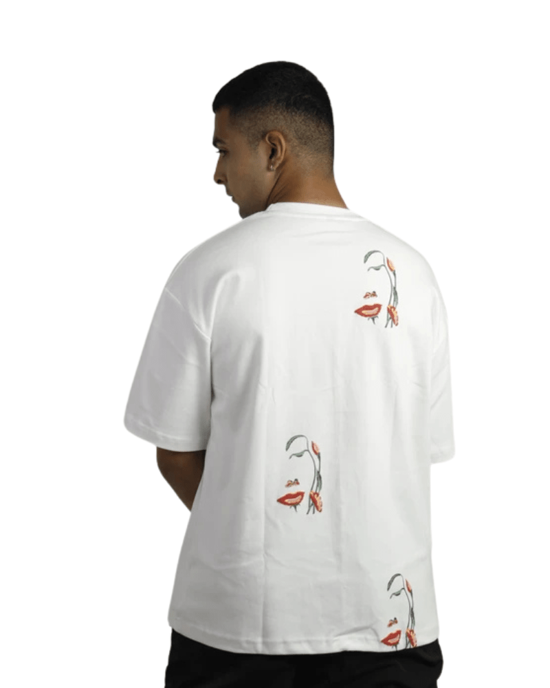 White Flower Face Tshirt - SULLITT