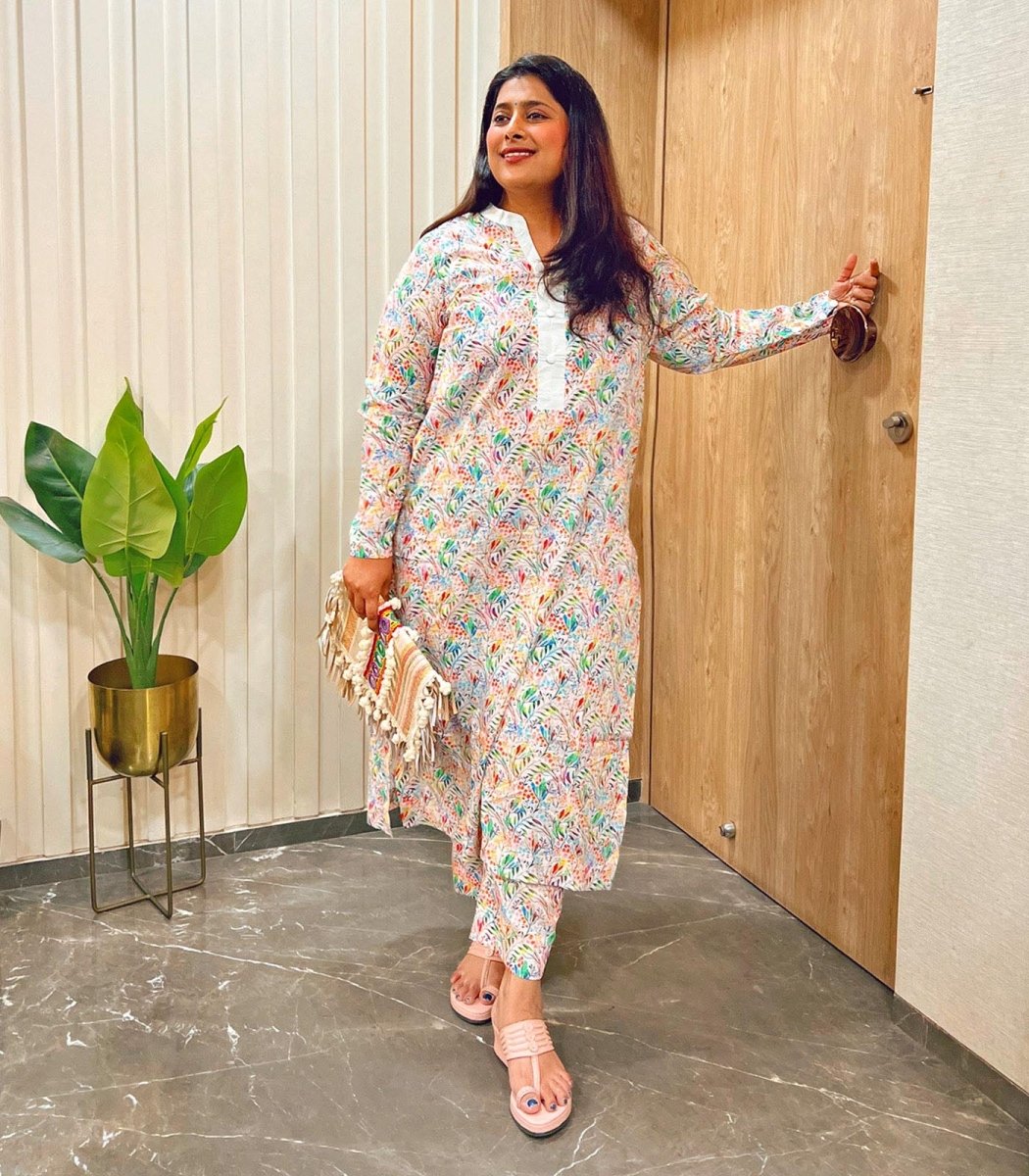 White Printed Lawn Pakistani Co - ord Set - Outro Studio