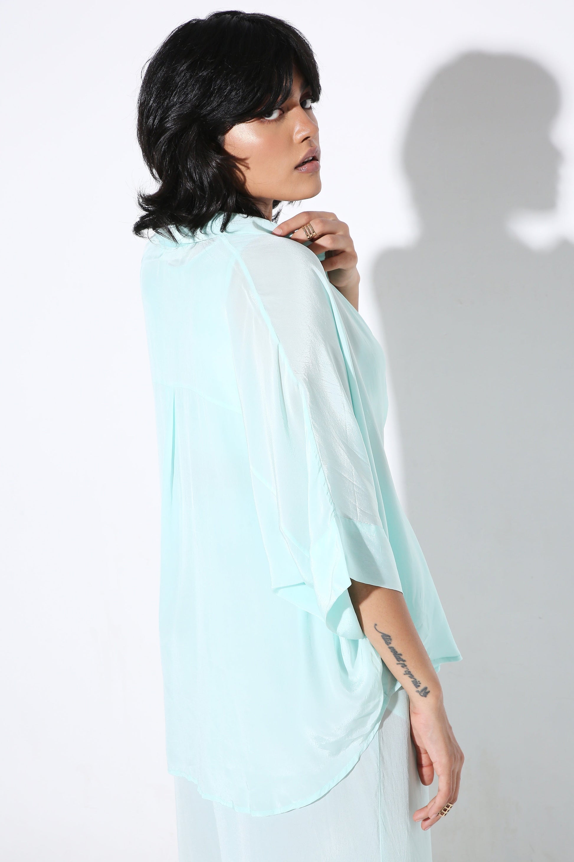 Relaxed Fit Long Shirt Solid-Shirt - Monokrom