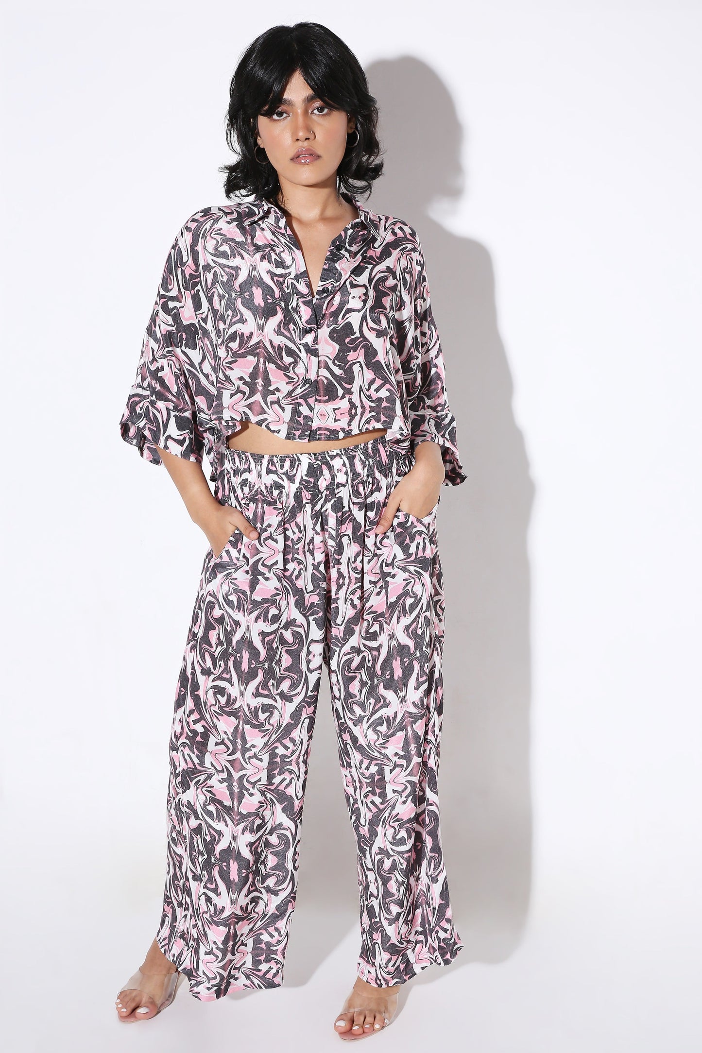 Relaxed Fit Pants - Print-Pants - Monokrom