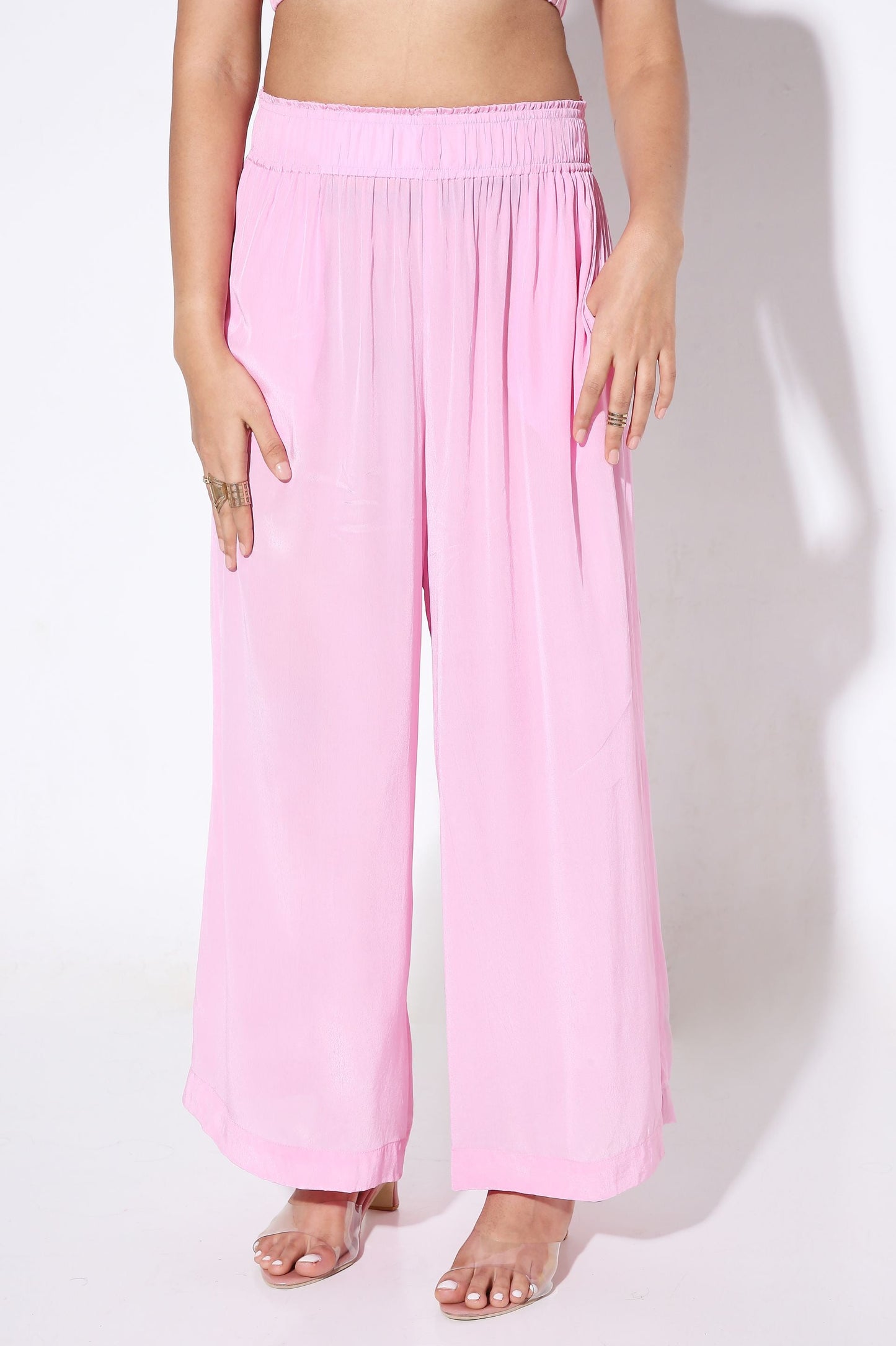 Relaxed fit Long Shirt and Relaxed Fit Pants Solid Color-Coord Set - Monokrom