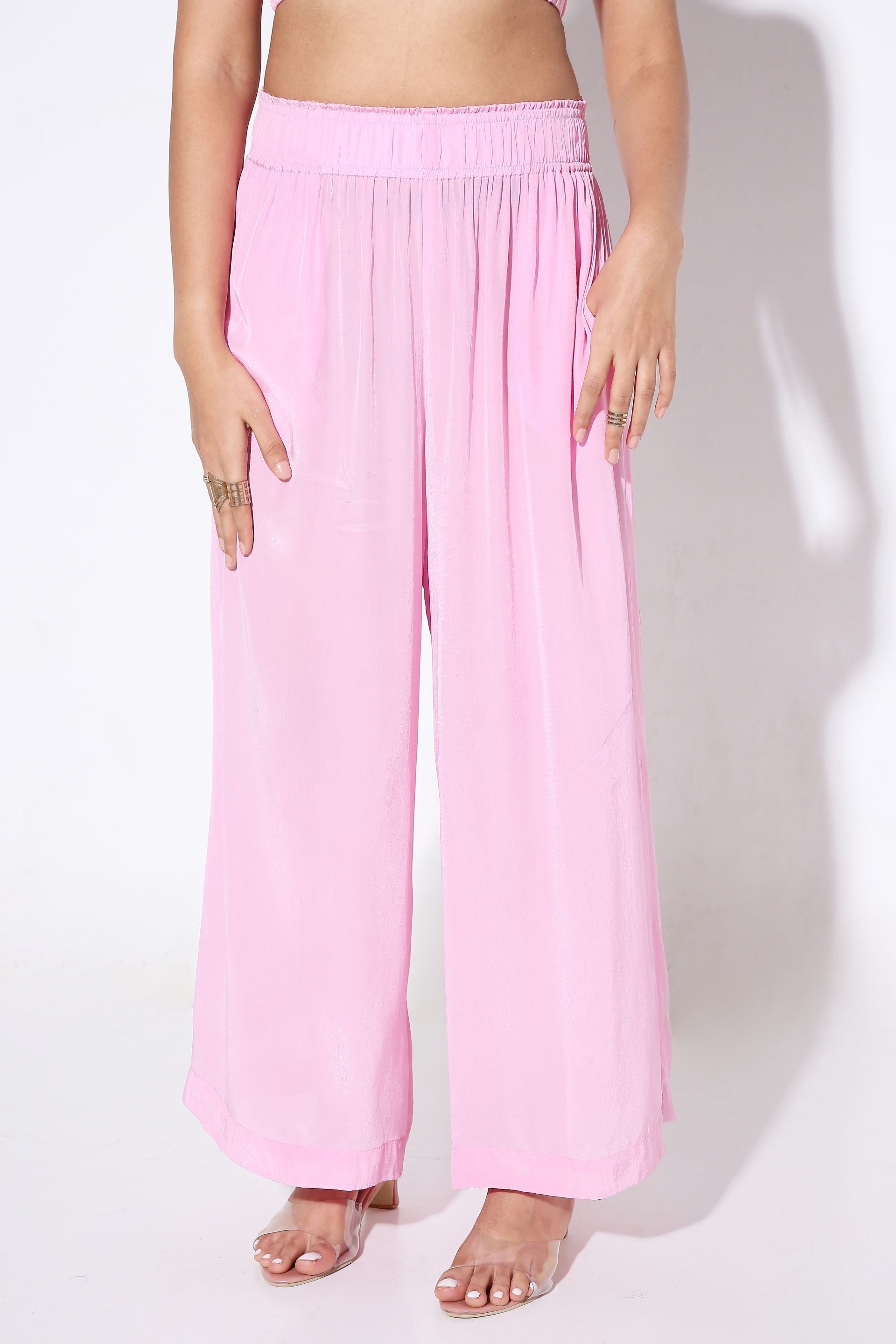 Relaxed fit Long Shirt and Relaxed Fit Pants Solid Color-Coord Set - Monokrom