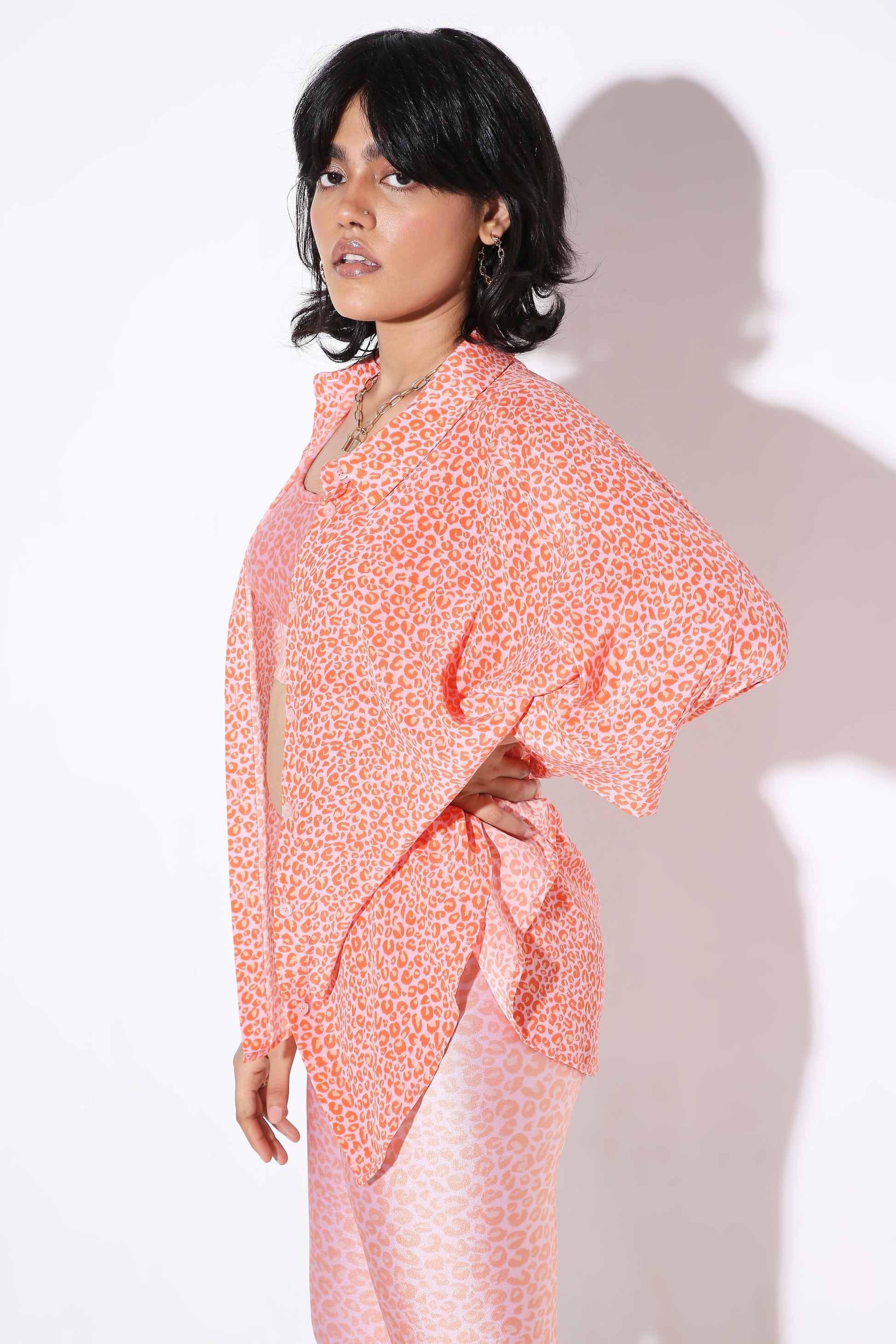 Relaxed Fit Long Shirt - Print-Shirt - Monokrom