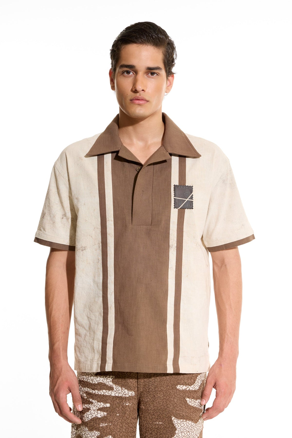 Stripe Beige Polo Shirt