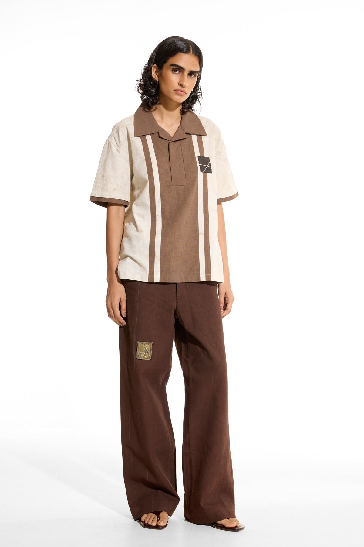 Stripe Beige Polo Shirt