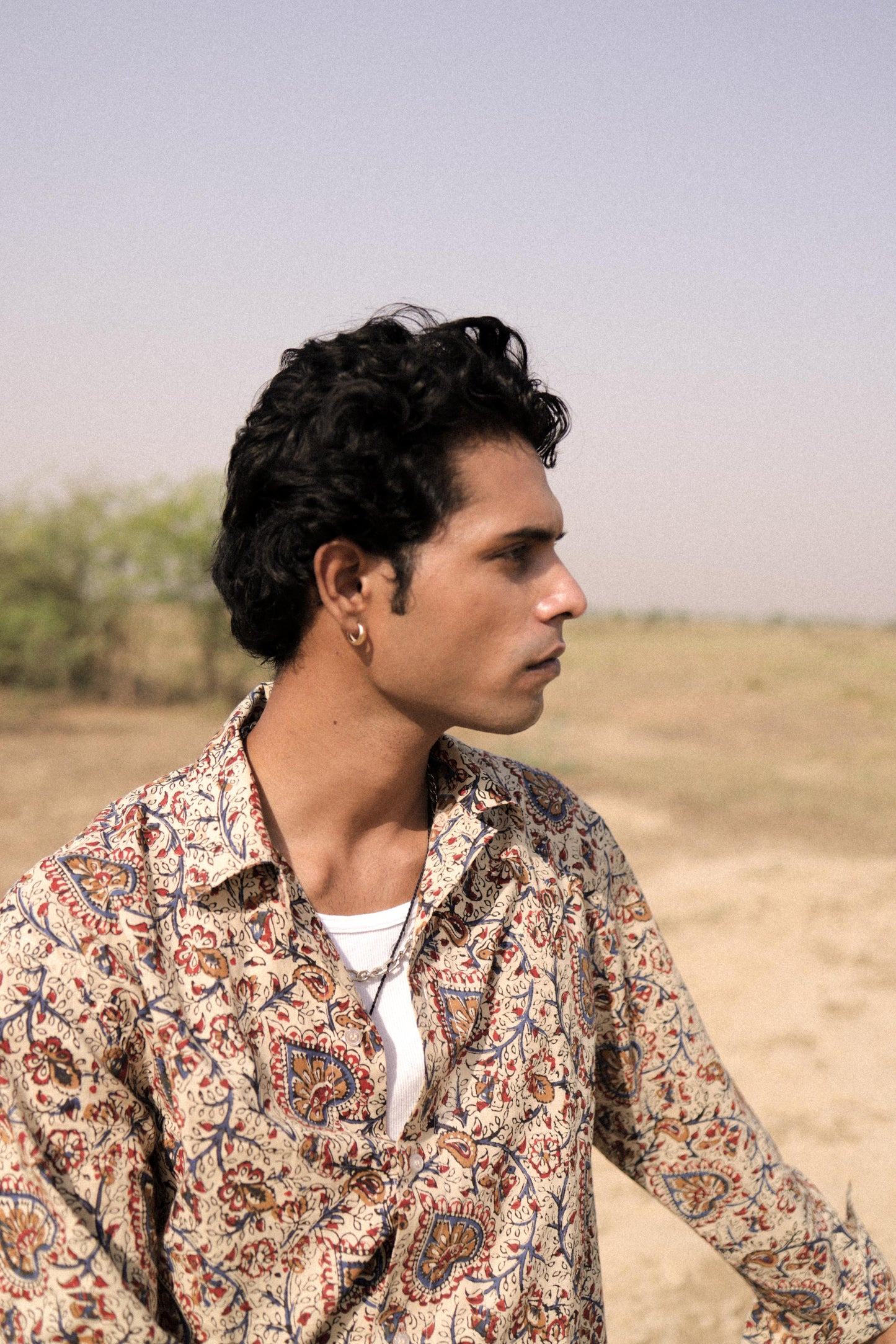 Bagru Hand-Blocked Jaal Summer Shirt