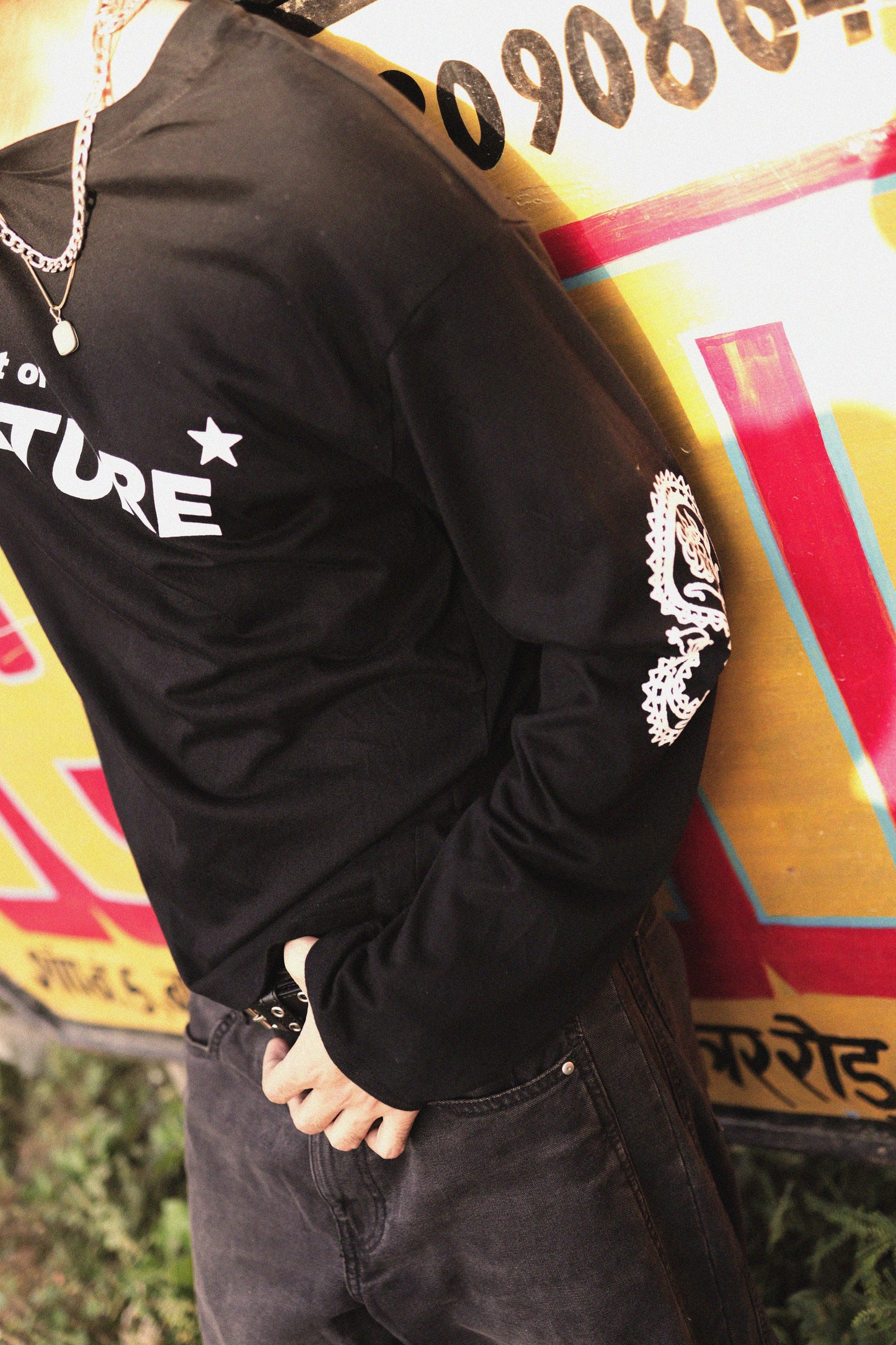 "CULTURE" Black Full Sleeve Teeshirt