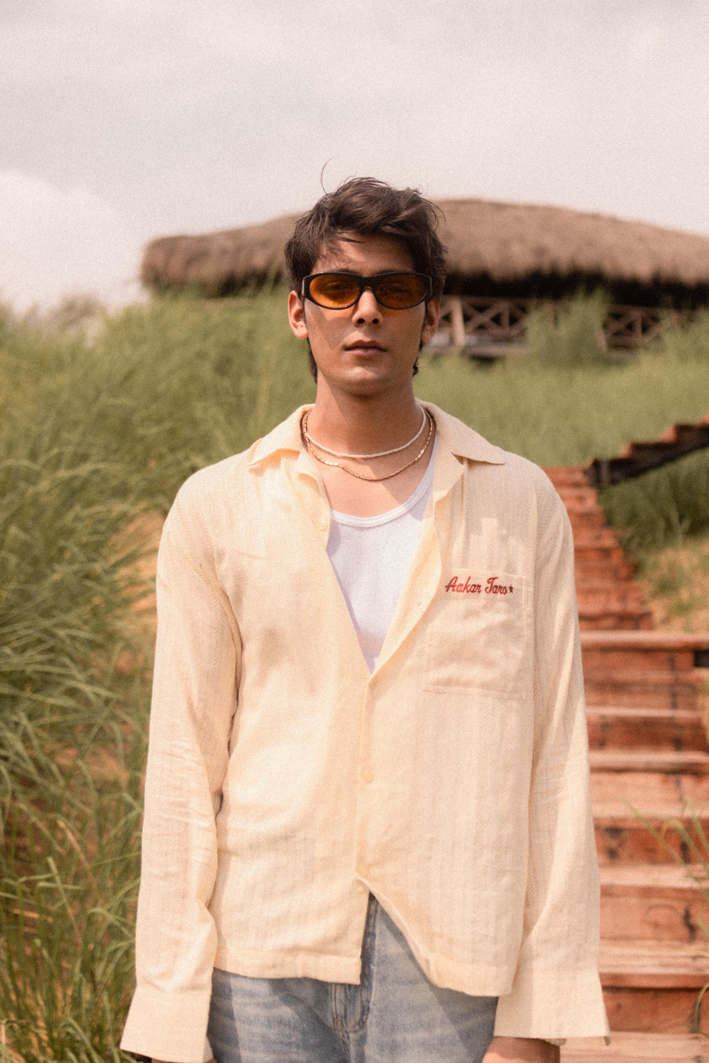 Beige Dobby Resort Shirt
