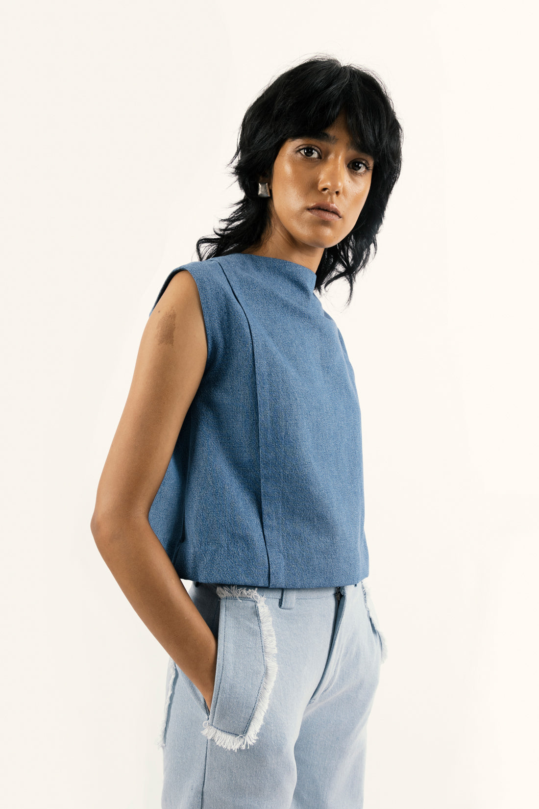 FRINGED POCKET PANTS