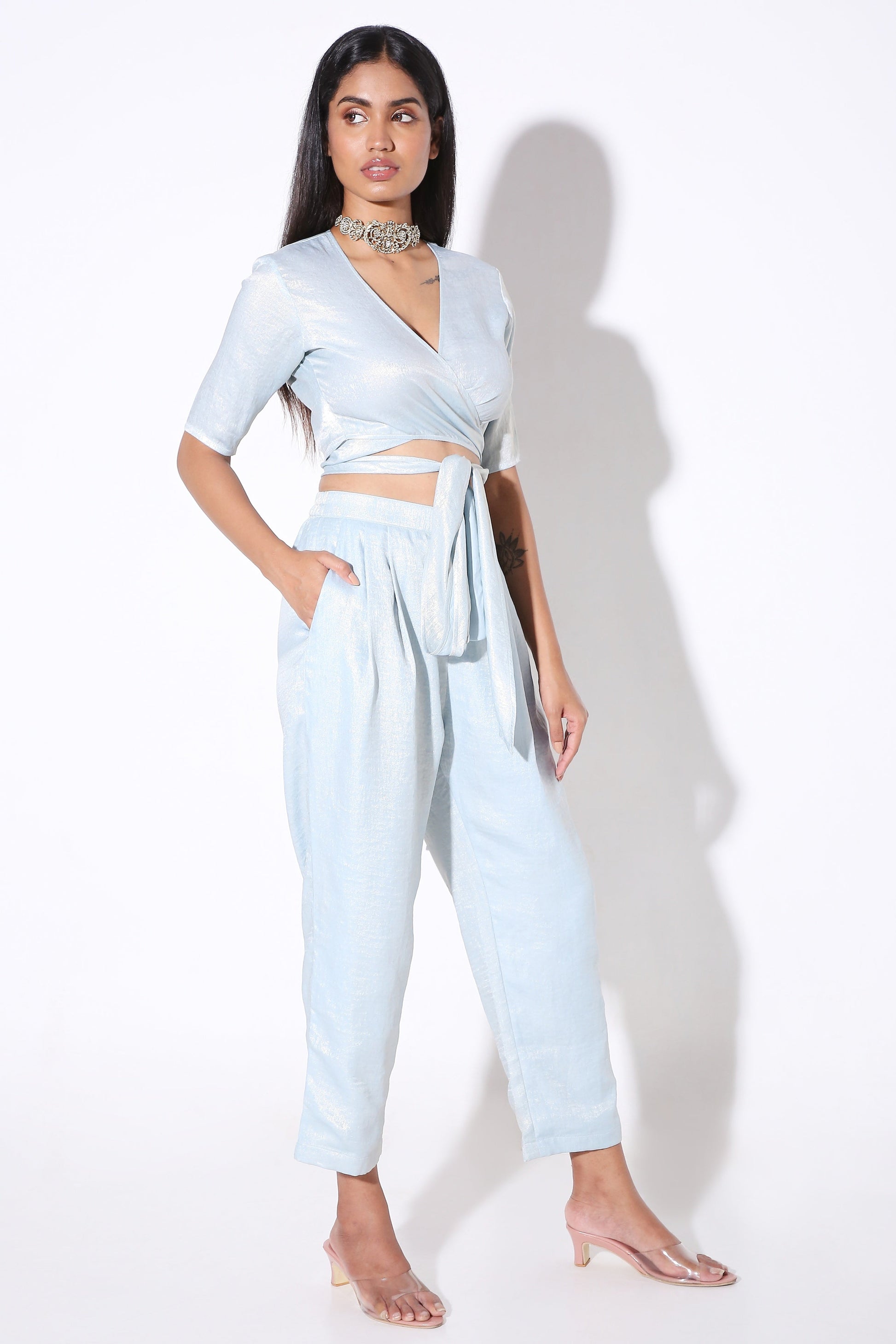 Wrap Crop Top-Tops - Monokrom