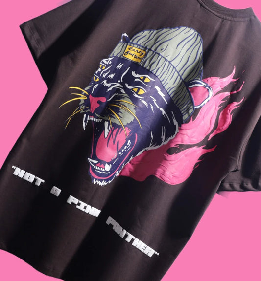 "NOT A PINK PANTHER" Cocoa Brown Tee.