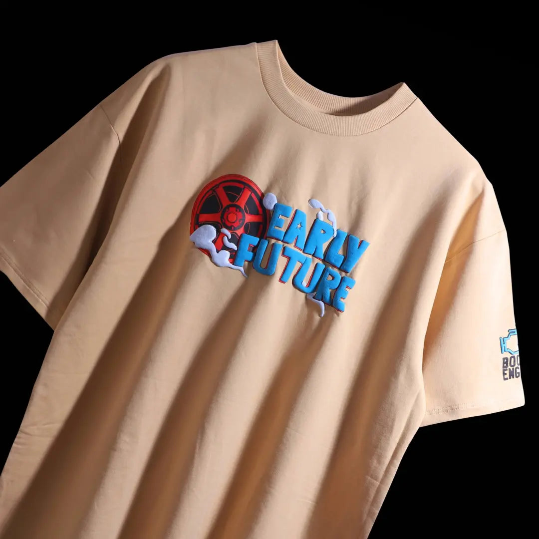"TURBO SPEED" Ceramic Beige Tee.