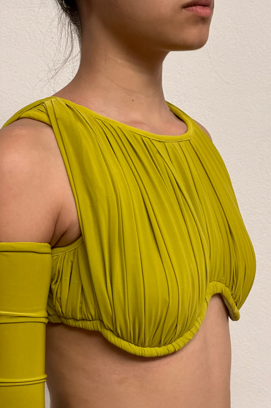 RUCHE BRALETTE IN ACID GREEN
