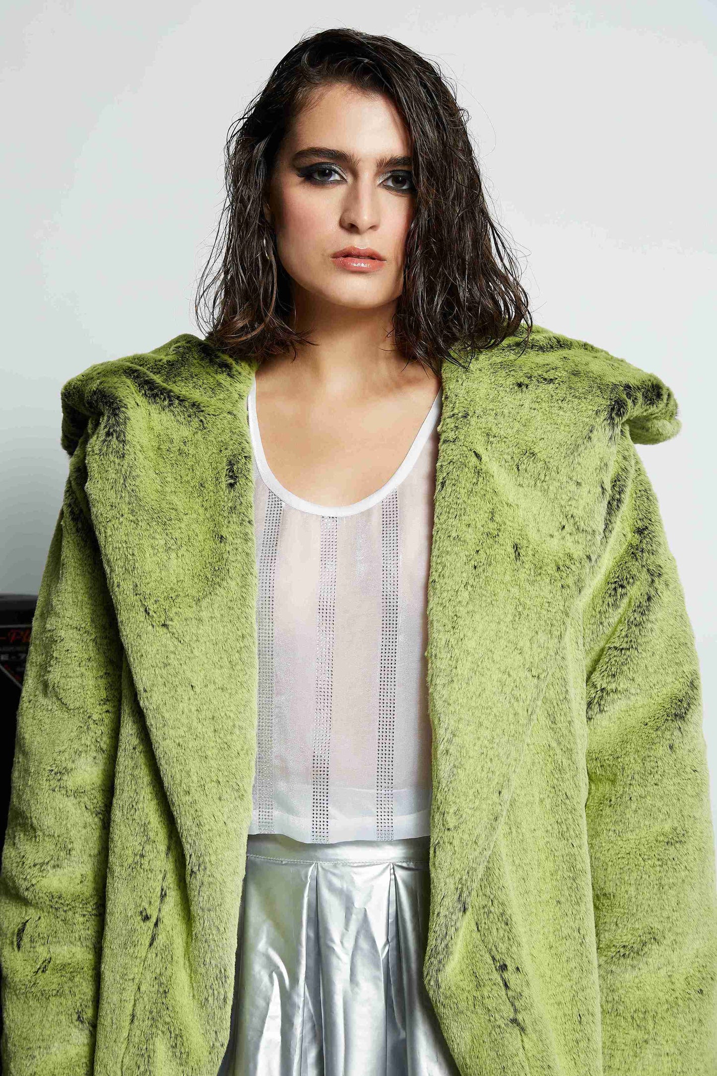 Oversized Two-Tone Faux Jacket