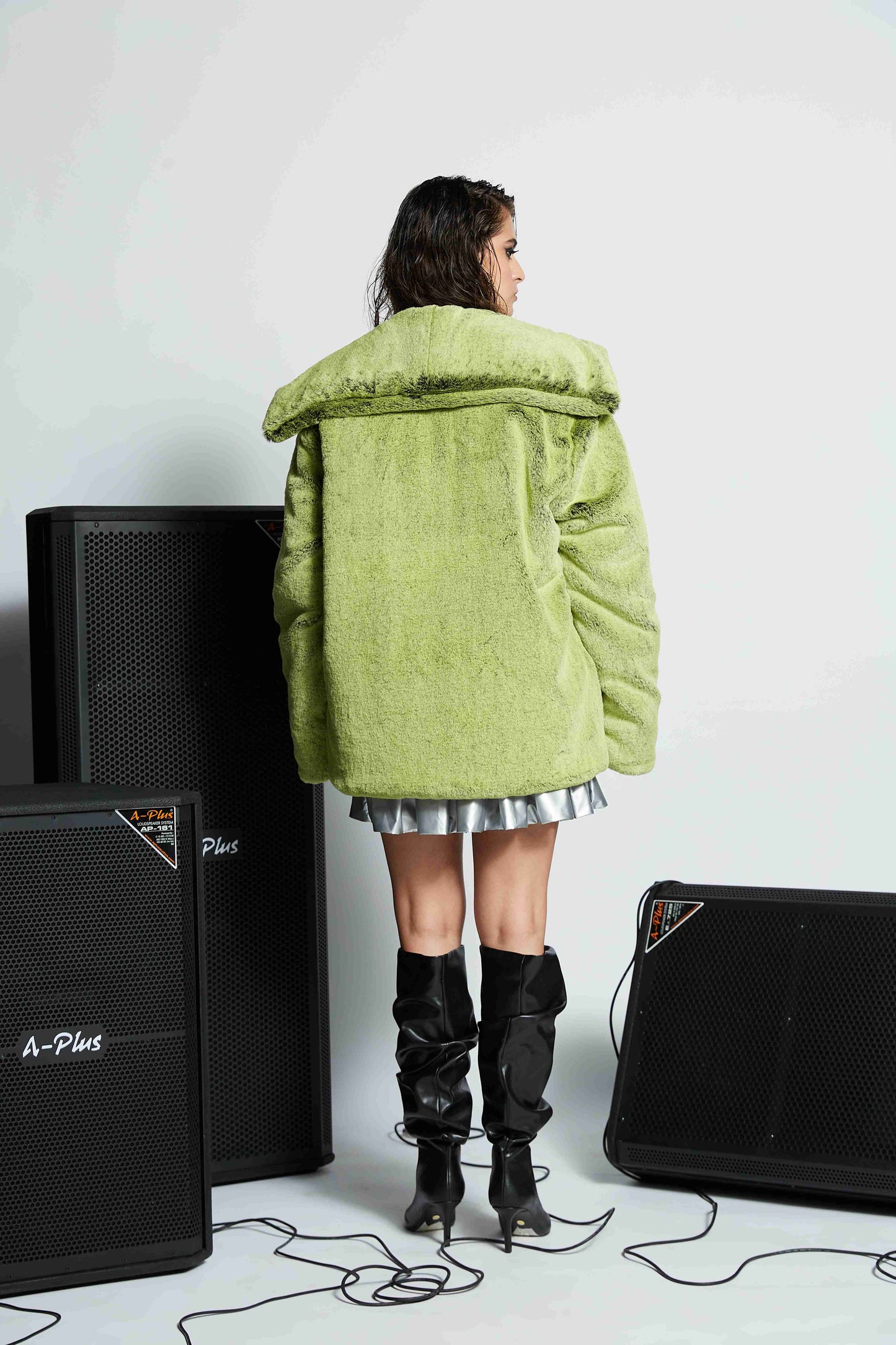 Oversized Two-Tone Faux Jacket