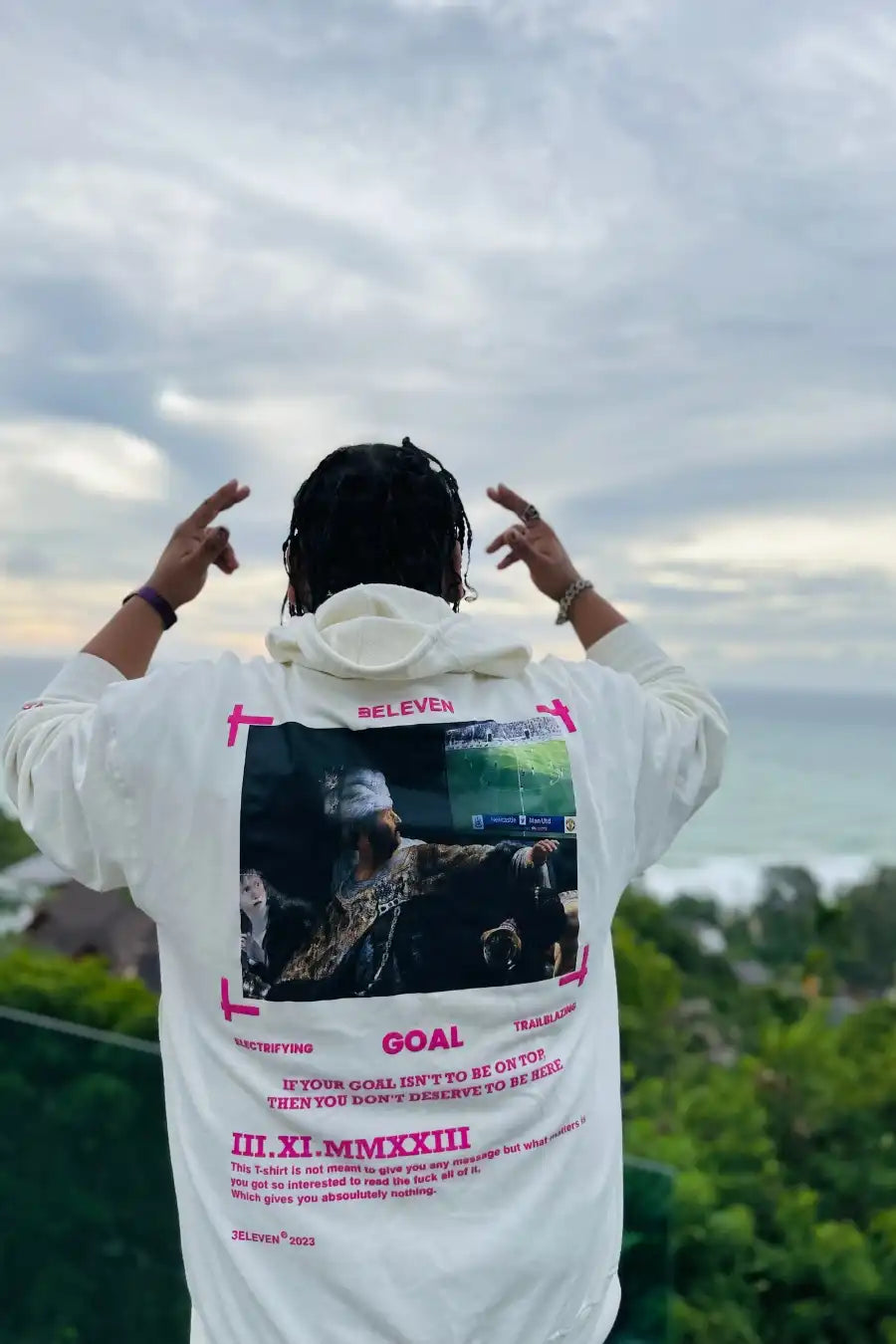 Past Present Future Football Match Hoodie Off White