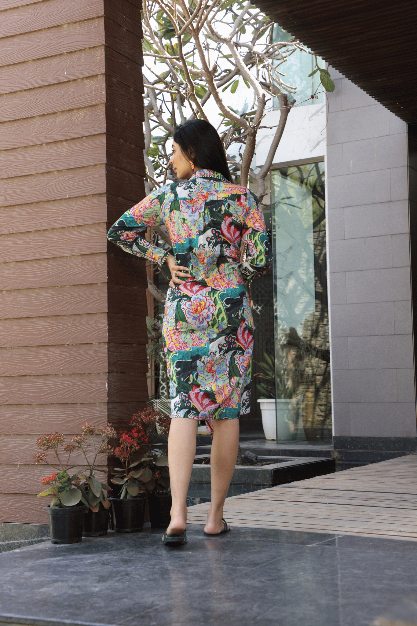 MEHEK Floral shirt 
dress