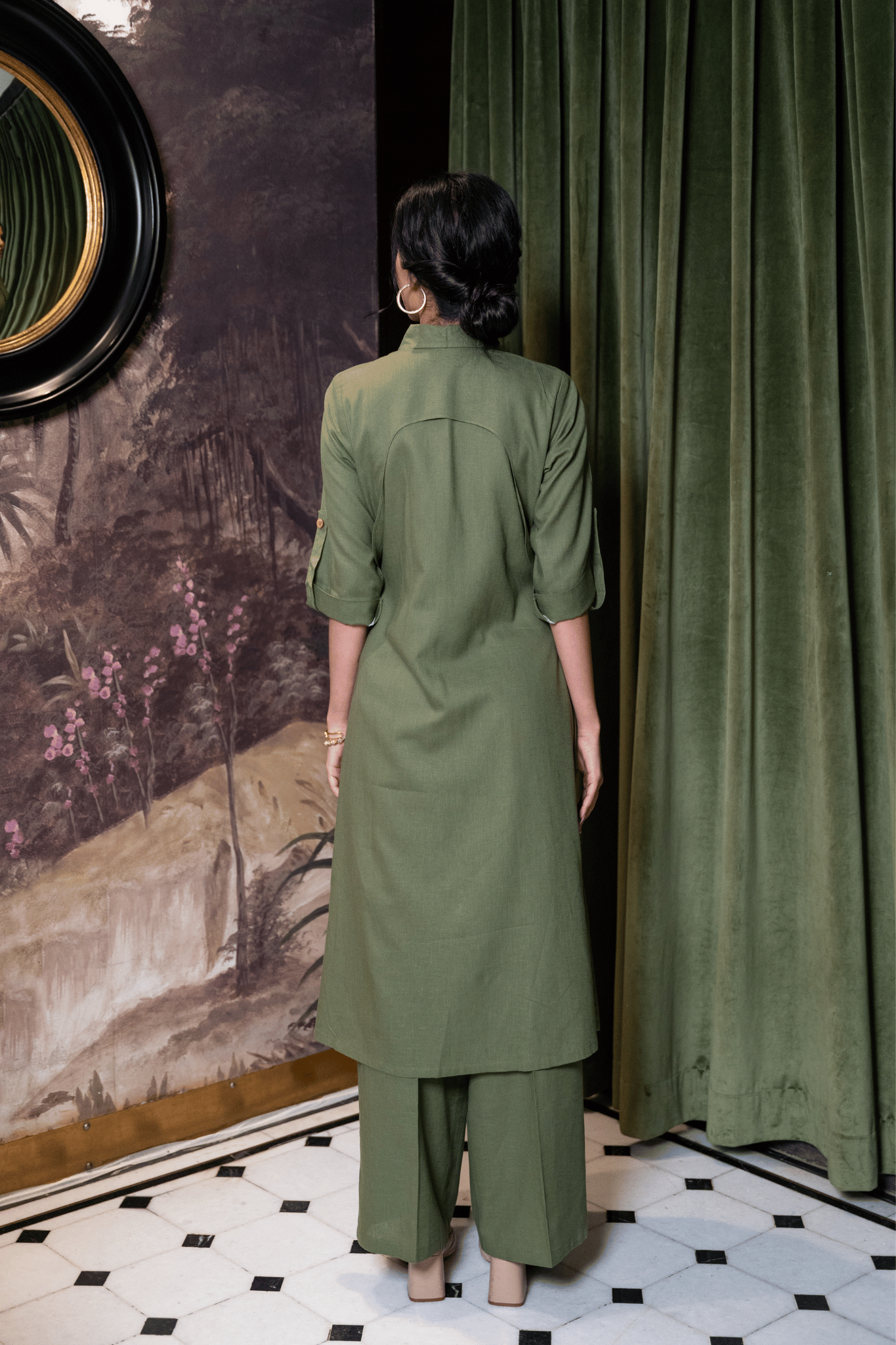 SAGE GREEN LINEN CO ORD SET