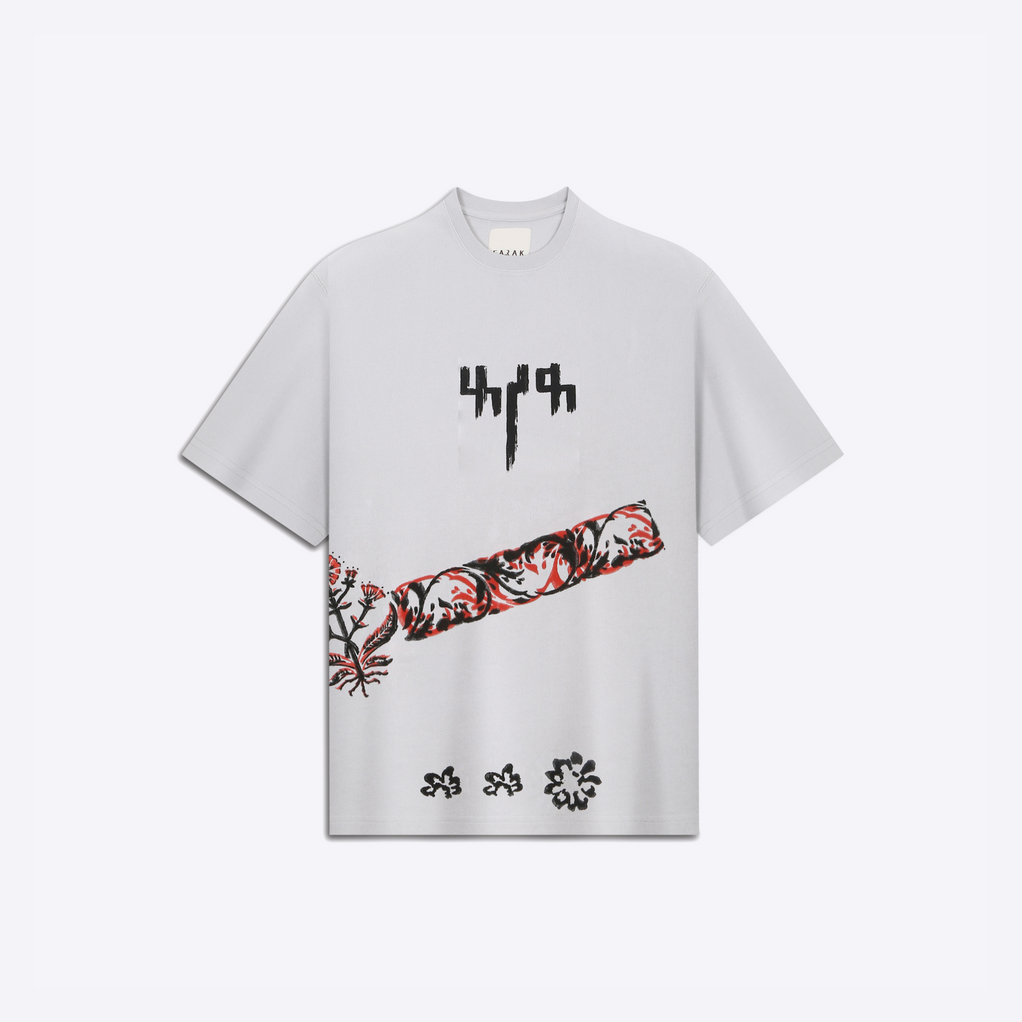 Grey Block Printed - Tshirt
