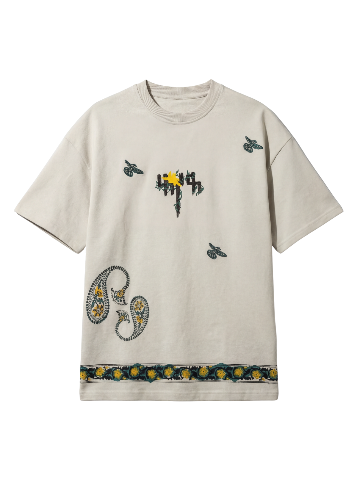 "Sage Green" Blockprint T-shirt