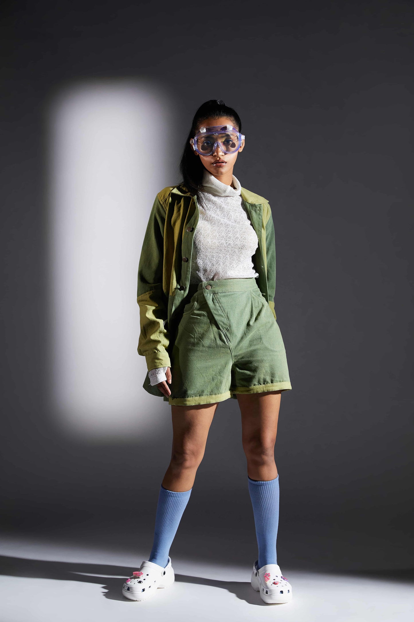 Long Two-tone Denim Jacket