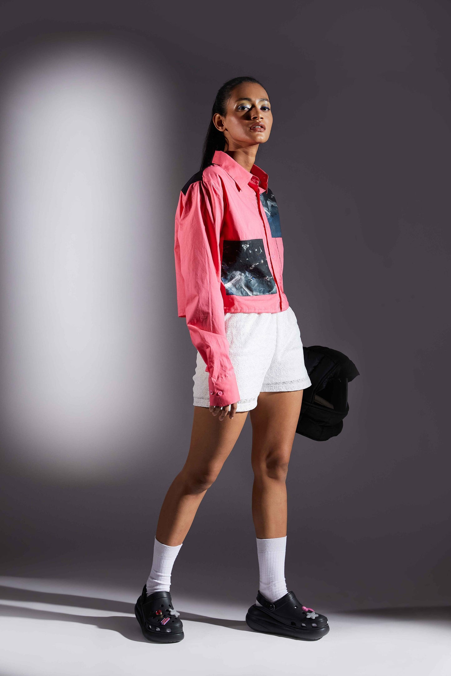 Midnight Moon Pink Crop Shirt