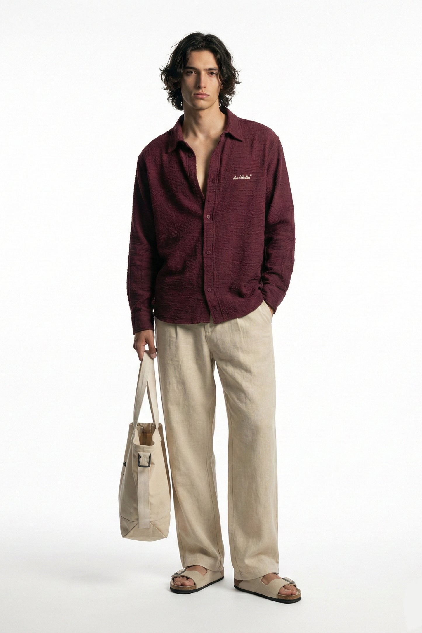 Wine Heavyweight Textured Shirt