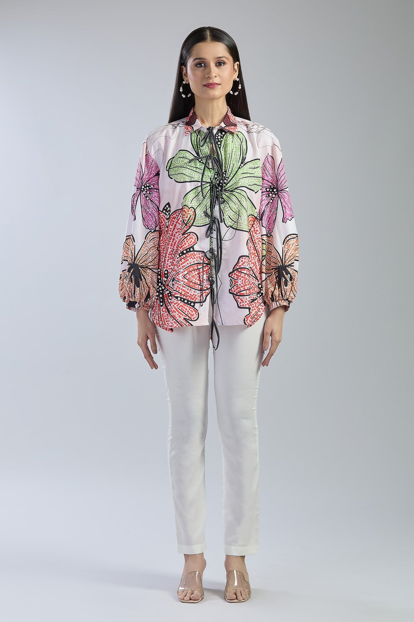Pearl String Embroidered Shirt