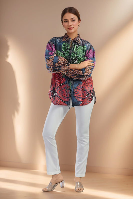 Pearl String Embroidered Shirt