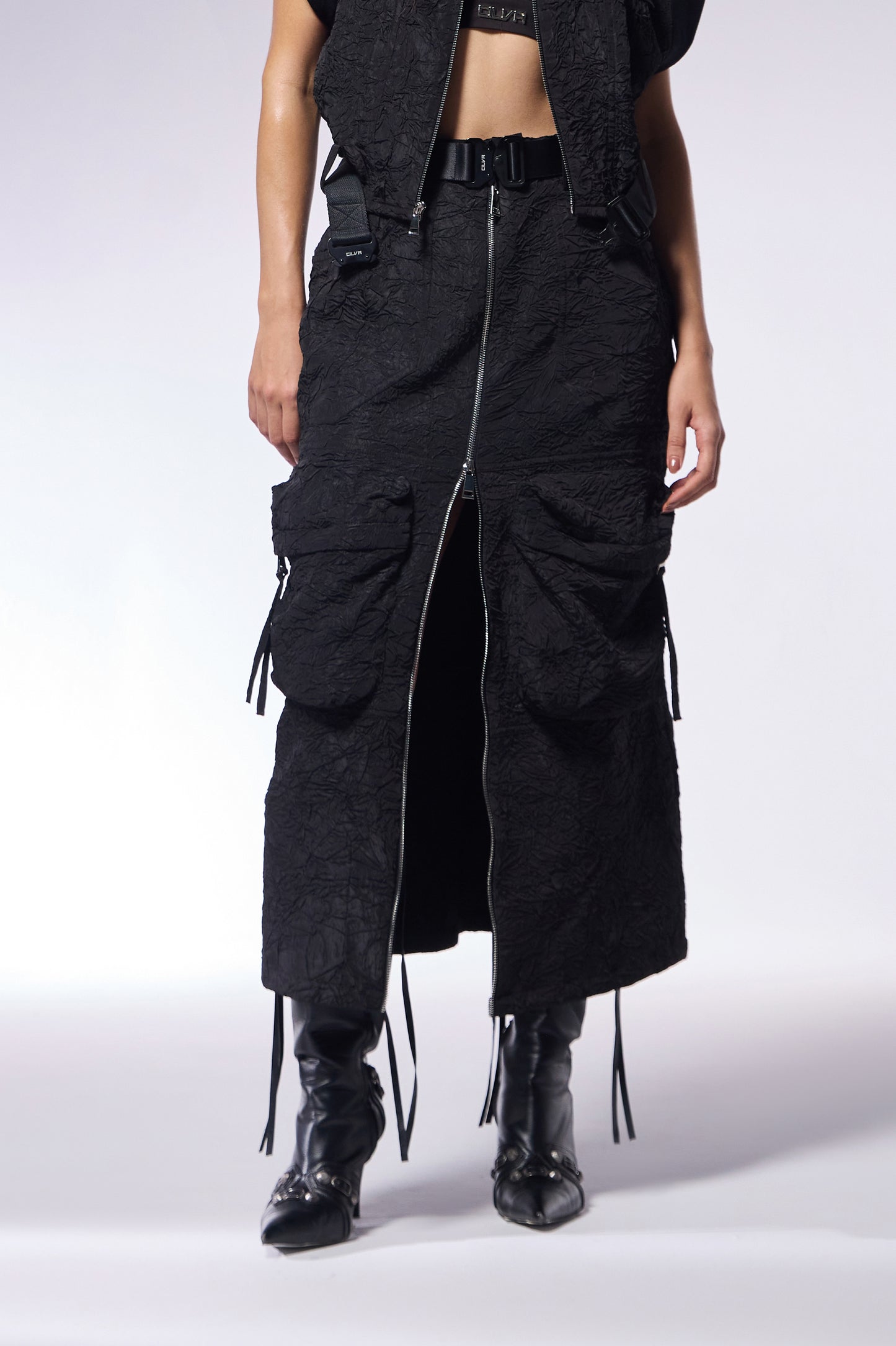 Charcoal Black Cargo SKIRT