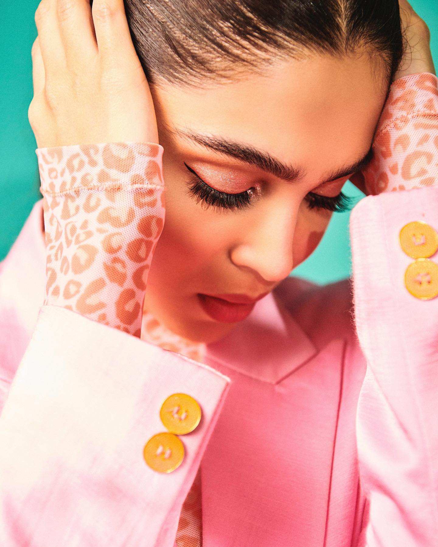 Sharvari Wearing Spaced out bodysuit in Pomelo Print-bodysuits - Celebrity - Monokrom