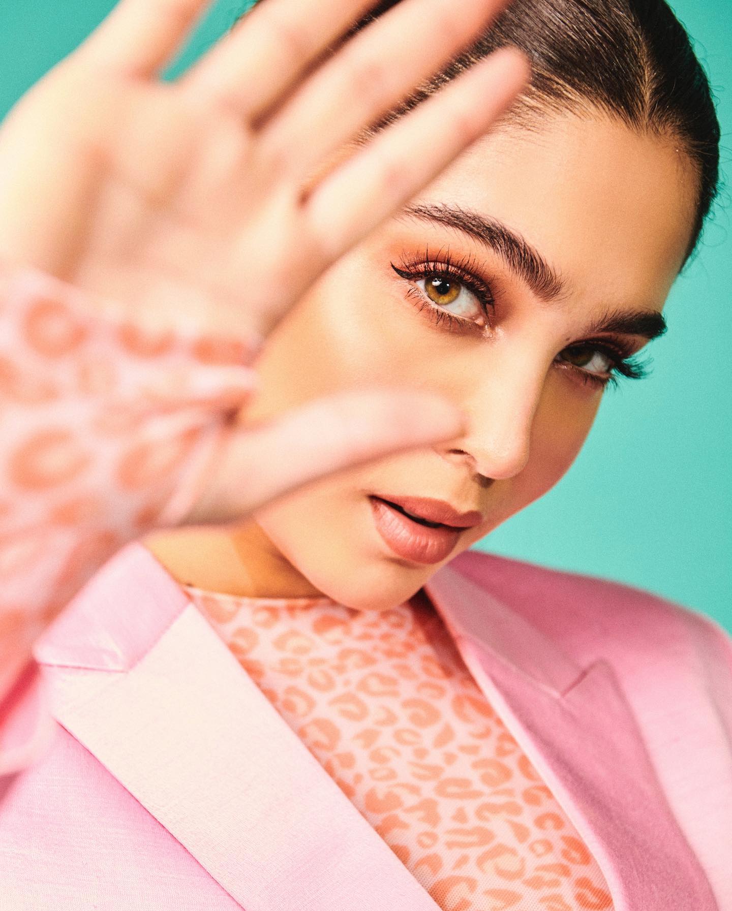 Sharvari Wearing Spaced out bodysuit in Pomelo Print-bodysuits - Celebrity - Monokrom